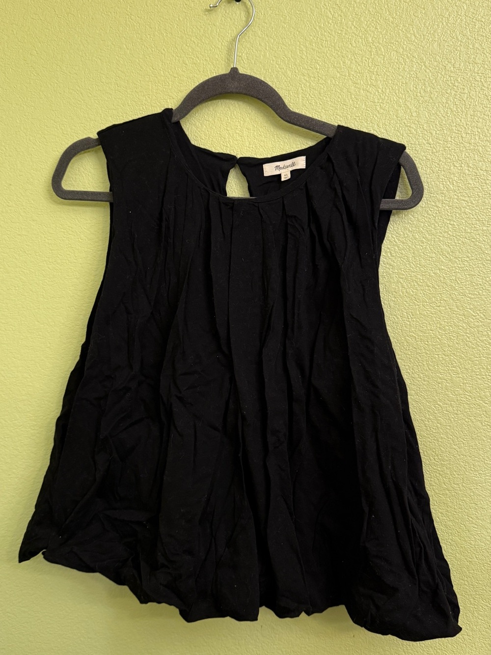 Madewell Black Pleated Sleeveless Tank Top - Picture 5 of 6